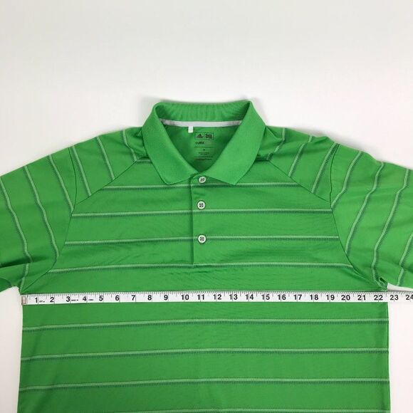 Adidas CLIMACOOL Golf Polo Shirt Mens Medium Casual Short Sleeve Green Polyester - Picture 6 of 10